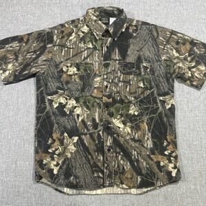 Vintage Wolf Mountain Huntingwear Shirt Sz XL Button Down Pocket Mossy Oak 90s